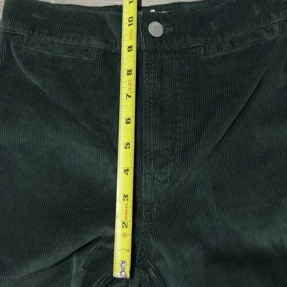 Madewell Emmett Wide-Leg Corduroy Pants Green Size 24 High Rise Cotton - Picture 7 of 10
